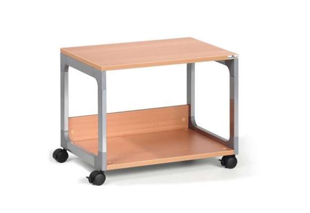 Immagine di Mobile/carrello Multifunzione System 48 - con ruote - 2 ripiani - 60 x 43,2 x 47,7 cm - argento/fagg