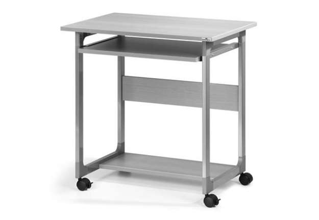 Immagine di Pc Workstation System 75 FH - con ruote - 3 ripiani - 75 x 53,4 x 77 cm - grigio - Durable