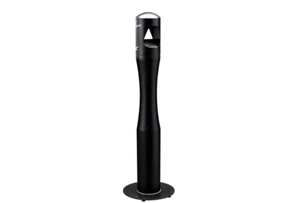 Immagine di Posacenere da terra - a colonna - diametro 13 cm - H 101 cm - base 29 cm - inox nero - Medial