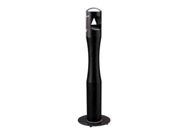 Immagine di Posacenere da terra - a colonna - diametro 13 cm - H 101 cm - base 29 cm - inox - nero - Medial Inte