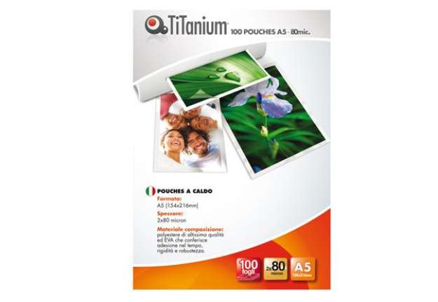 Immagine di Pouches - A5 - 154x216 mm - 2x80micron - Titanium - conf. 100 pezzi