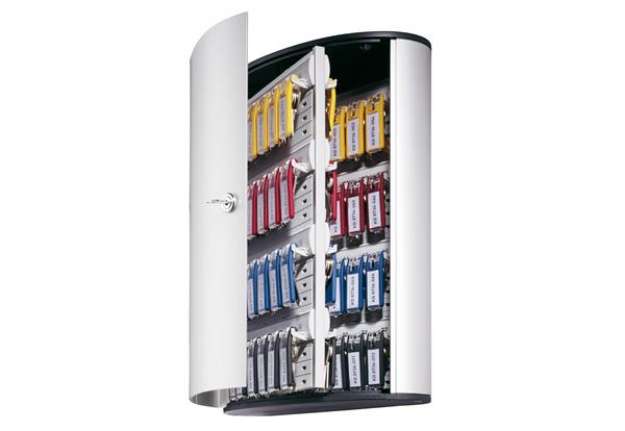 Immagine di Cassetta portachiavi da parete Key Box - 30,2x11,8x40 cm - 72 posti - grigio - Durable