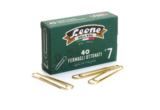 Immagine di Fermagli ottonati supergiganti - n. 7 - 7,5 cm - oro - Leone - conf. 40 pezzi