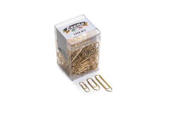 Immagine di Fermagli ottonati - 125 gr - misure assortite - Leone