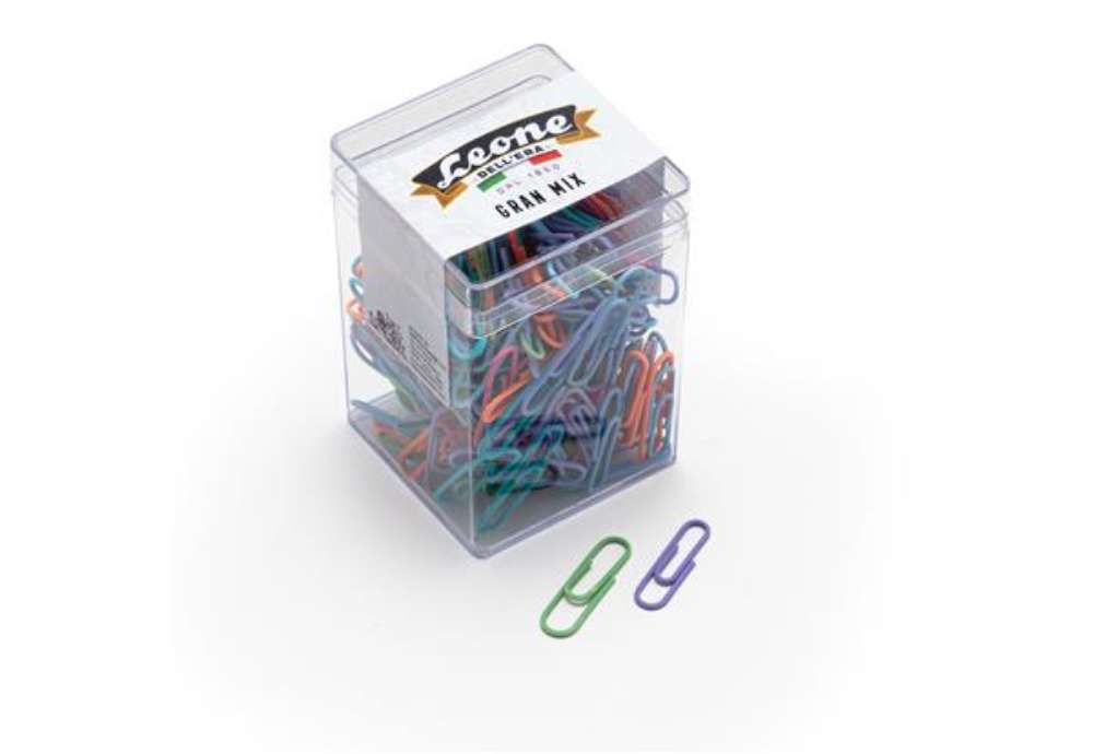 Immagine di Fermagli - colori e misure assortite - 125 gr - PVC - Leone