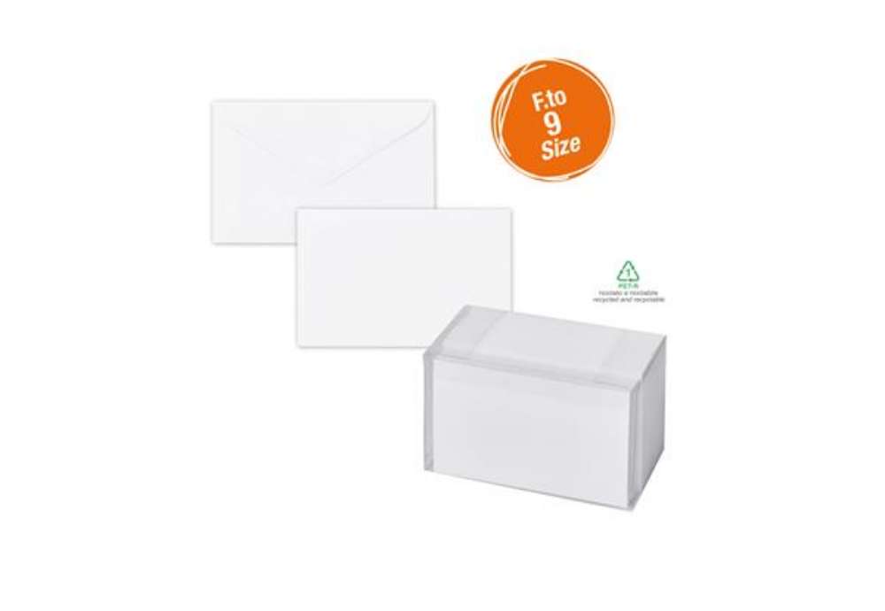 Immagine di Scatola 100 biglietti + 100 buste - Dalmazia - bianco - 9 x 14 cm - Rex Sadoch