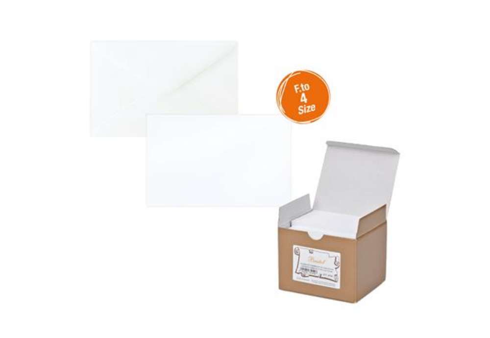 Immagine di Scatola 100 biglietti + 100 buste - Bristol - bianco - 7,5 x 11,2 cm - Rex Sadoch