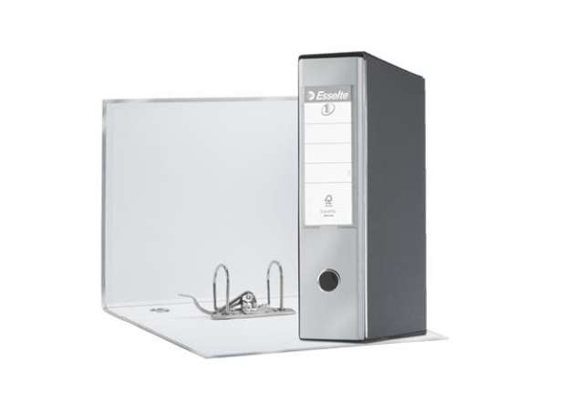 Immagine di Registratore Eurofile G55 - dorso 8 cm - protocollo 23x33 cm - grigio metallizzato - Esselte