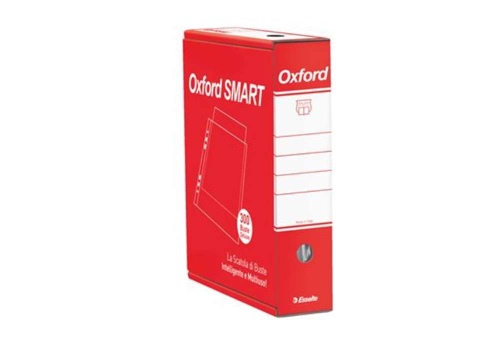 Immagine di Buste forate Oxford Smart - De Luxe - buccia - 22 x 30 cm - trasparente - Esselte - conf. 300 pezzi