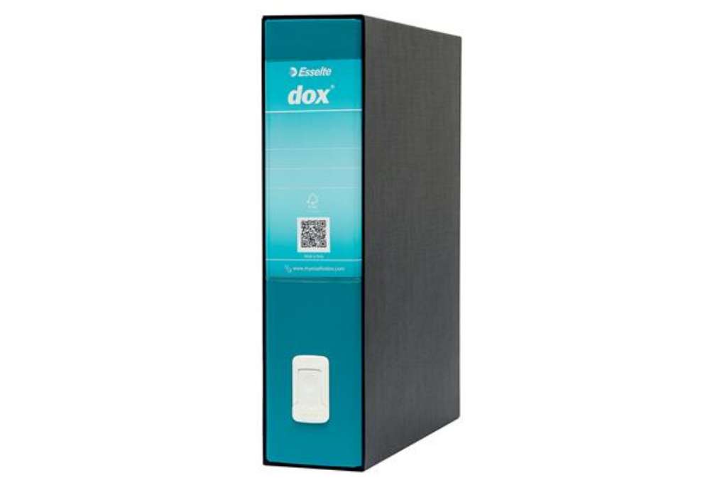Immagine di Registratore Dox 2 - dorso 8 cm - protocollo 23 x 34 cm - verde mare - Esselte Dox