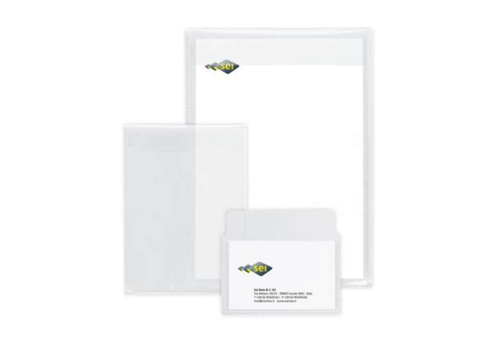 Immagine di Buste con patella Soft P - PPL - 30 x 42 cm - liscio - trasparente - Sei Rota - conf. 10 pezzi