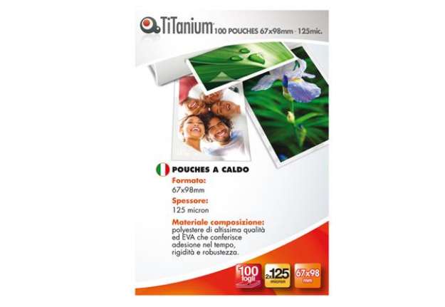 Immagine di Pouches - badge - 67x98 mm - 2x125 micron - Titanium - conf. 100 pezzi