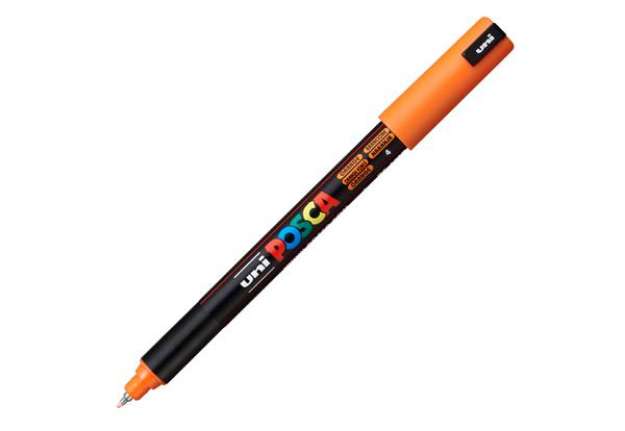 Immagine di Marcatore a base d'acqua Uni Posca Pen PC1M - punta extra fine 0,7mm - arancio  - Uni Mitsubishi