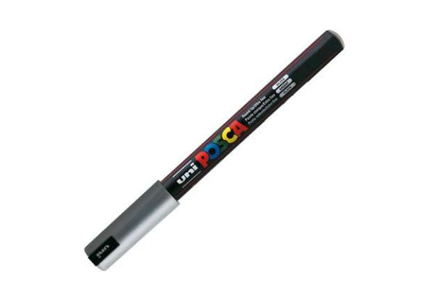 Immagine di Marcatore a base d'acqua Uni Posca Pen PC1M - punta extra fine 0,7mm - argento  - Uni Mitsubishi