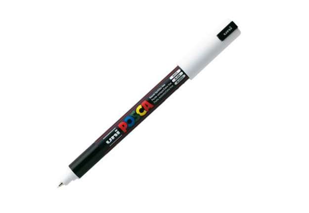 Immagine di Marcatore a base d'acqua Uni Posca Pen PC1M - punta extra fine 0,7mm - bianco  - Uni Mitsubishi