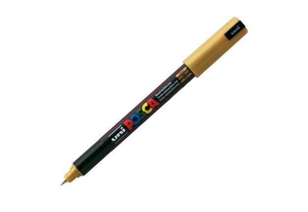 Immagine di Marcatore a base d'acqua Uni Posca Pen PC1M - punta extra fine 0,7mm - oro  - Uni Mitsubishi