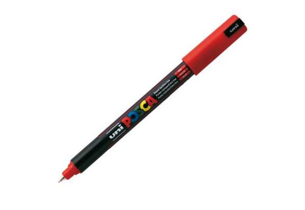 Immagine di Marcatore a base d'acqua Uni Posca Pen PC1M - punta extra fine 0,7mm - rosso  - Uni Mitsubishi