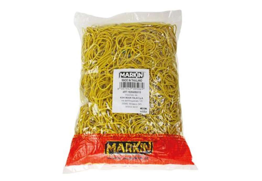 Immagine di Elastici - diametro 4 cm - 1 kg - gomma - giallo - Markin