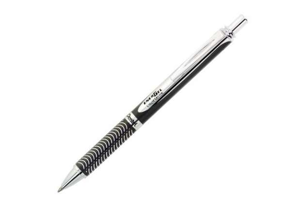 Immagine di Roller a scatto Energel Sterling - punta 0,7mm - fusto nero - Pentel