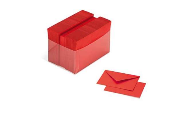 Immagine di Scatola 100 cartoncini (200gr) + 100 buste (90gr) - rosso - formato 4 - Favini