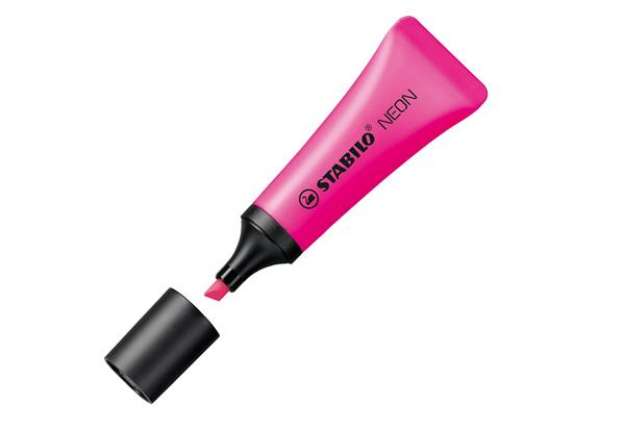 Immagine di Evidenziatore stabilo Neon - punta a scalpello - tratto da 2,0-5,0mm - colore fucsia - Stabilo