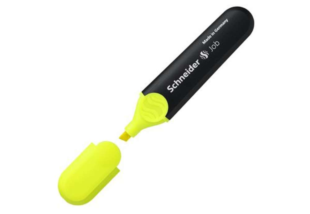 Immagine di Evidenziatore Job - punta a scalpello - tratto da 1,0-5,0mm - colore giallo - Schneider