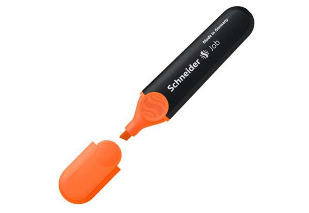 Immagine di Evidenziatore Job - punta a scalpello - tratto da 1,0-5,0mm - colore arancio  - Schneider