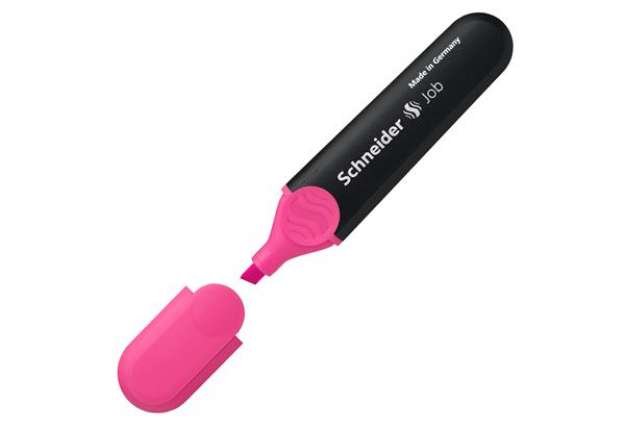 Immagine di Evidenziatore Job - punta a scalpello - tratto da 1,0-5,0mm - colore rosa  - Schneider