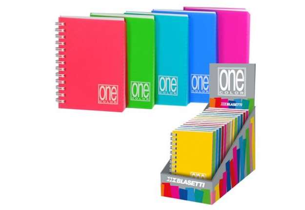 Immagine di Miniquaderno One Color - A6 - forato - 1 rigo - 80 fogli - 80 gr -  spiralato - copertina PPL - Blas