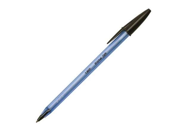 Immagine di Penna a sfera con cappuccio Cristal Soft  - punta 1,2mm - nero - Bic - conf. 50 pezzi