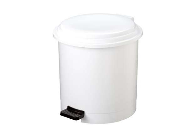 Immagine di Pattumiera a pedale Ruf - diametro 27 cm - altezza 34 cm - 12 L - bianco - Medial International
