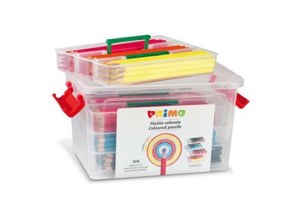 Immagine di Matite colorate - diametro mina 2,9 mm - 12 colori assortiti - Primo - schoolbox 216 pezzi