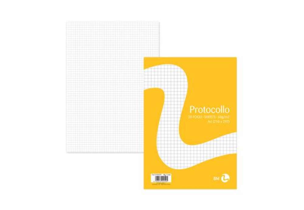 Immagine di Foglio protocollo - A4 - 5 mm - 60 gr - BM - conf. 20 pezzi