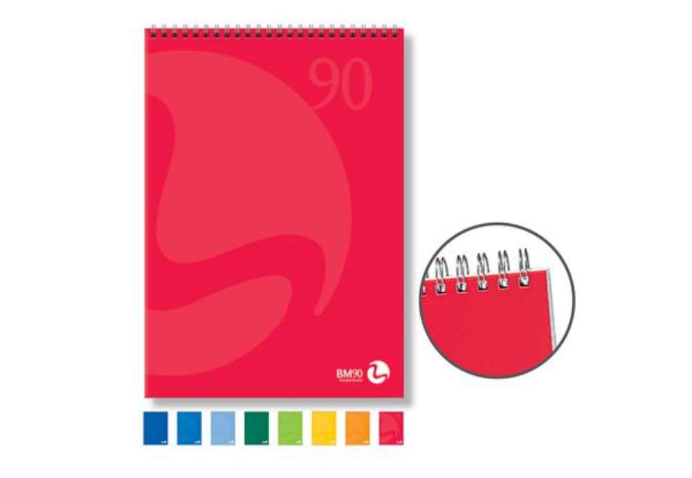 Immagine di Blocco notes Color - spiralato lato corto - 5mm - 210 x 297mm - 90gr - 50 fogli - BM