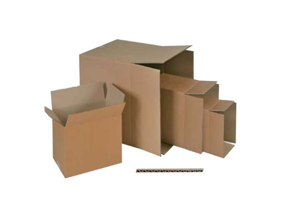 Immagine di Scatola per imballo - onda singola - 30,4 x 21,5 x 27,3 cm - cartone - avana