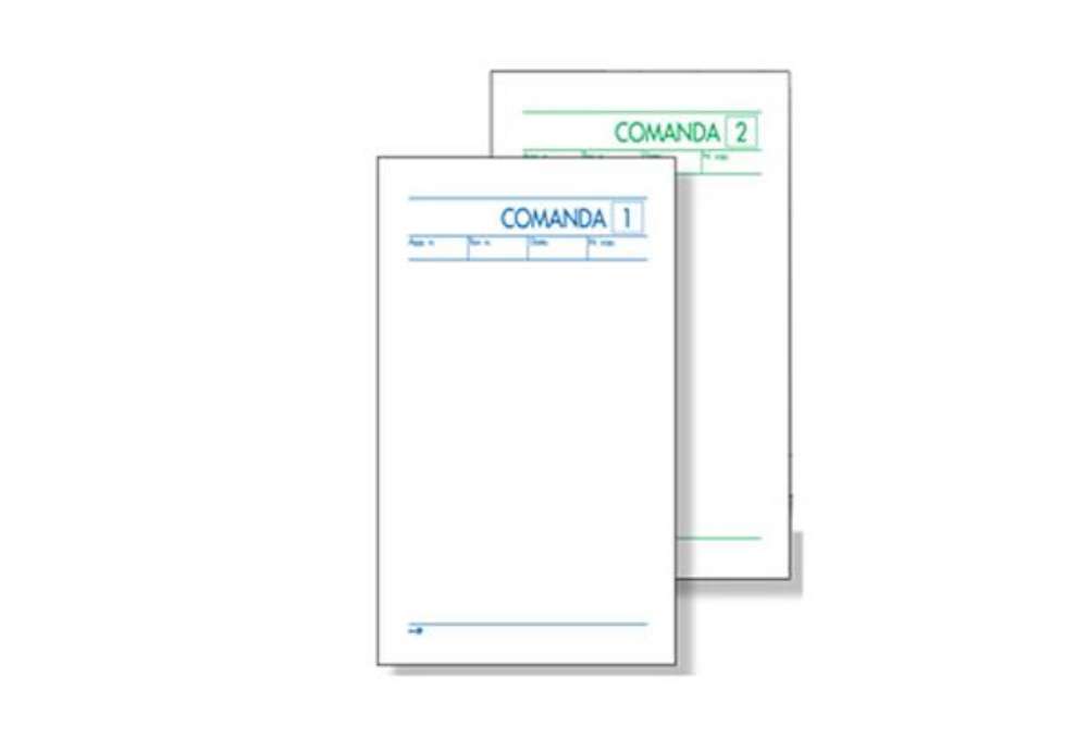 Immagine di Blocco comande a 7 tagliandi - 10 x 22cm - 25x2cm - 25 fogli x 2 copie ricalcanti - BM