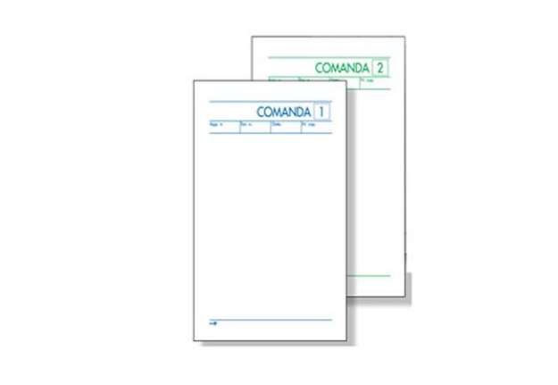 Immagine di Blocco comande a 7 tagliandi - 10 x 22cm - 25x2cm - 25 fogli x 2 copie ricalcanti - BM