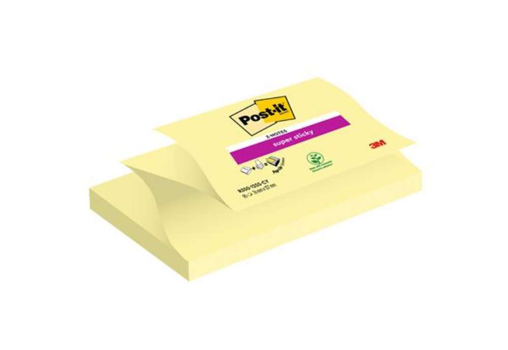 Immagine di Blocco Post-it Super Sticky Z Notes - R350-123SS-CY - 76 x 127 mm - giallo Canary - 90 fogli - Post-