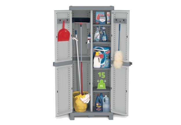 Immagine di Armadio Domino Wave - Base 3700 UW - 2 ante -70 x 43, 8x1 81,8 cm - PPL - grigio - Terry