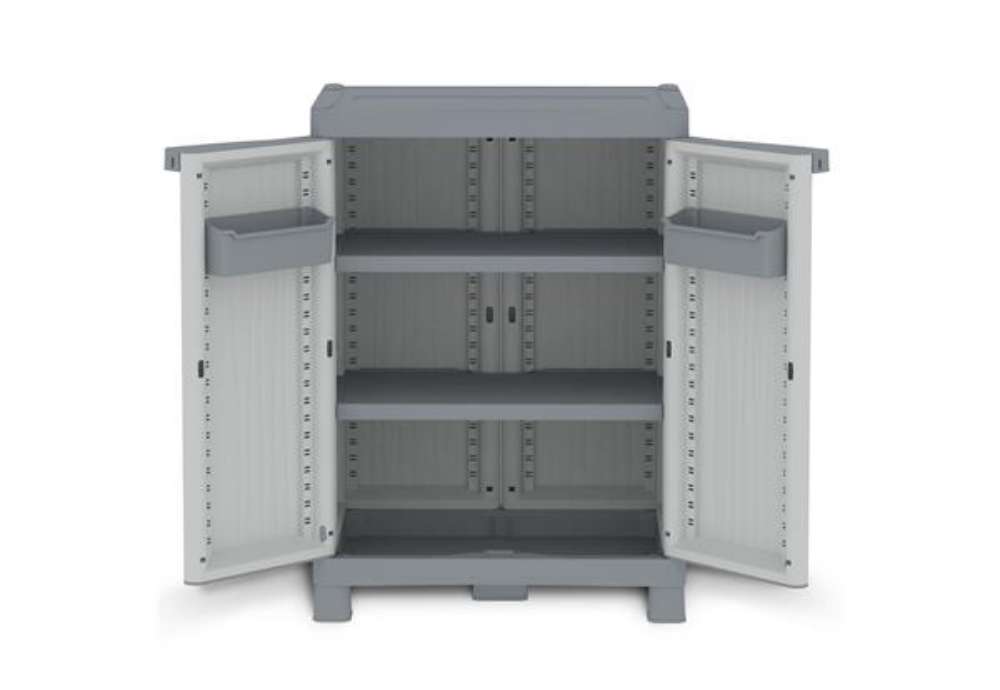 Immagine di Armadietto Domino Wave - Base 700UW - 2 ante - 70 x 43,8 x 97,6 cm - PPL - grigio - Terry