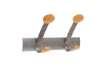 Immagine di Appendiabiti da muro - 2 posti - 30 x 11,2 x 17,5 cm - metallo/legno - grigio metallo/legno chiaro -