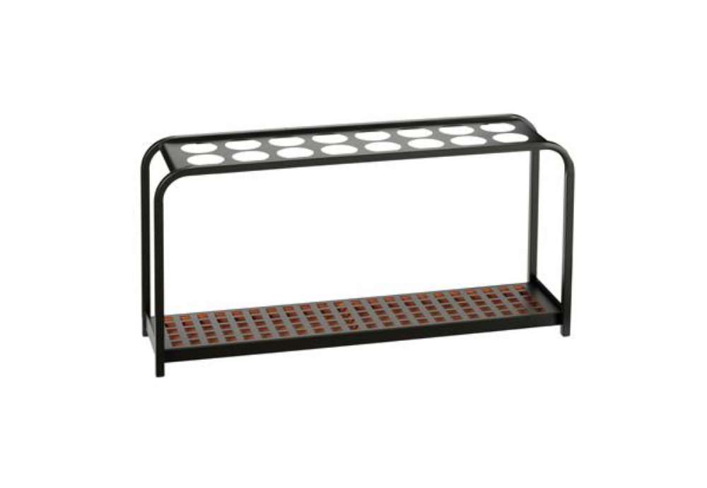 Immagine di Portaombrelli Multi - 16 posti - 100,2 x 26 x 52,5 cm - nero/acciaio - Medial