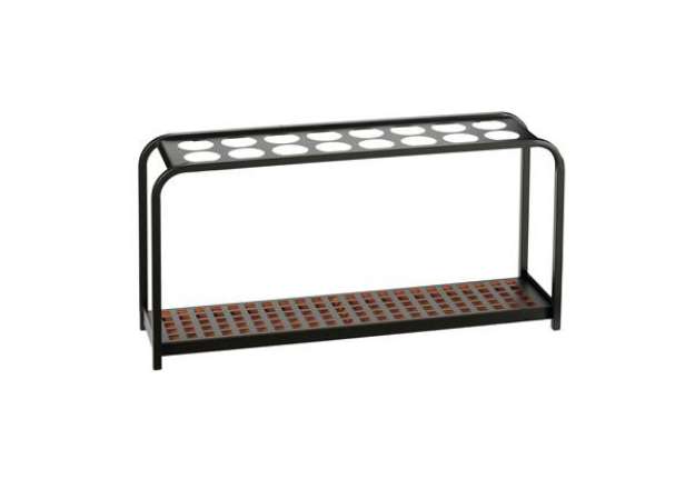 Immagine di Portaombrelli Multi - 16 posti - 100,2 x 26 x 52,5 cm - nero/acciaio - Medial International
