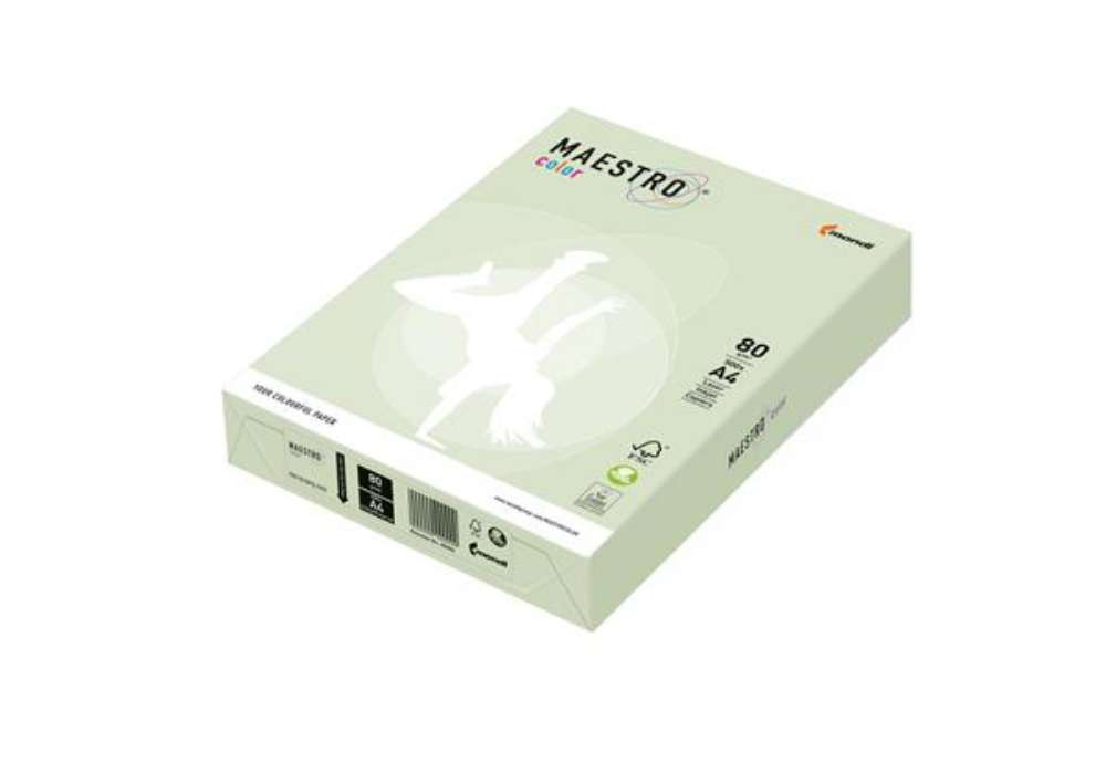 Immagine di Carta Maestro Color - A4 - 80 gr - verde tenue GN27 - Mondi - conf. 500 fogli
