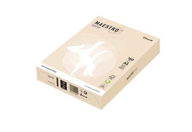 Immagine di Carta Maestro Color - A4 - 160 gr - avorio/crema tenue CR20 - Mondi - conf. 250 fogli
