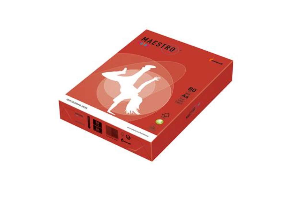 Immagine di Carta Maestro Color - A4 - 80 gr - rosso forte CO44 - Mondi - conf. 500 fogli