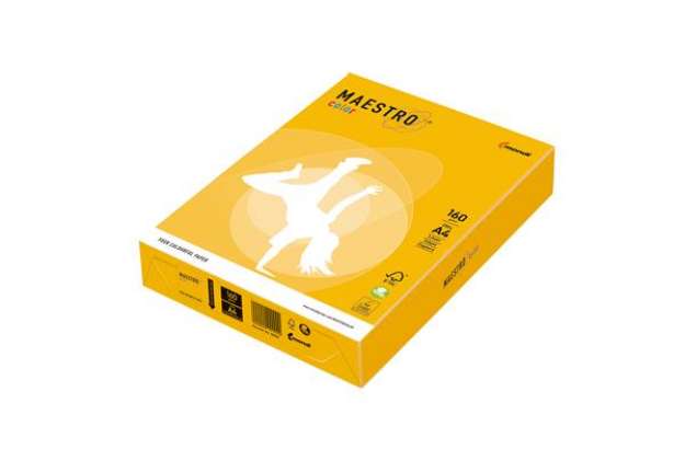 Immagine di Carta Maestro Color - A4 - 160 gr - giallo forte IG50 - Mondi - conf. 250 fogli