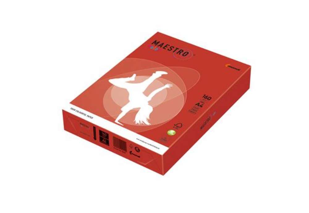 Immagine di Carta Maestro Color - A4 - 160 gr - rosso forte CO44 - Mondi - conf. 250 fogli
