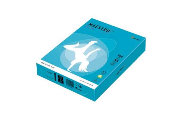 Immagine di Carta Maestro Color - A4 - 160 gr - azzurro forte AB48 - Mondi - conf. 250 fogli