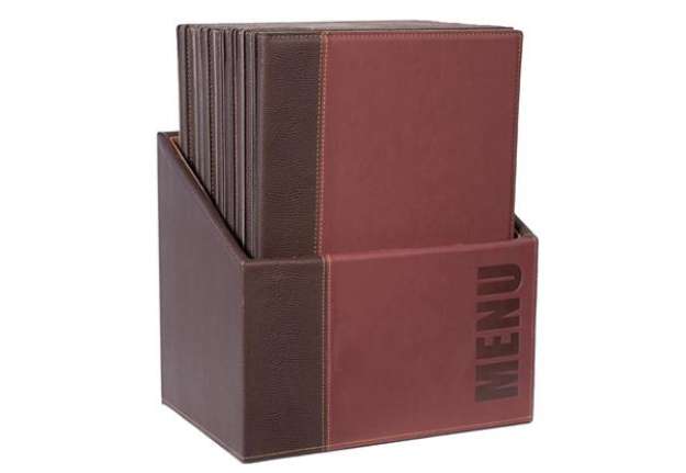 Immagine di Menu Box Trendy - 20 portamenù - bordeaux - Securit